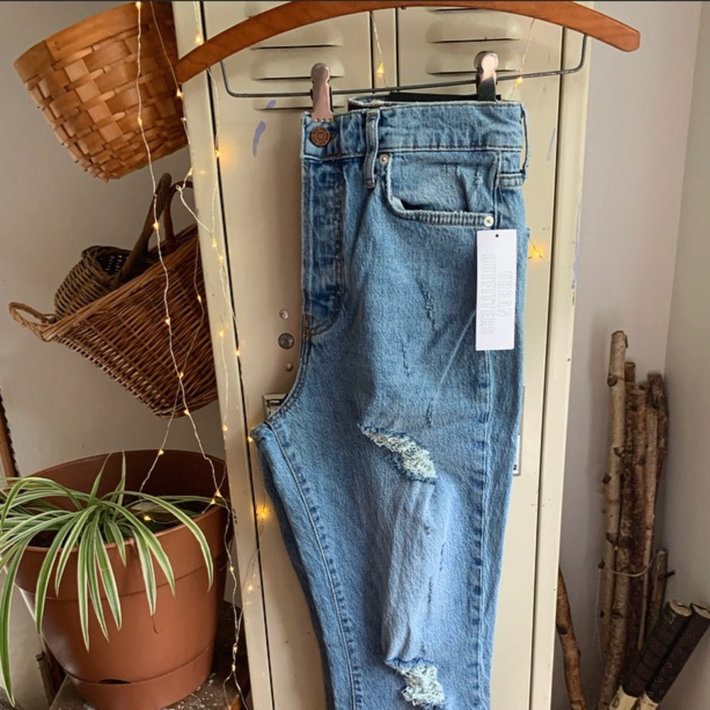 BDG High Waisted Skinny Straight Jean-Distressed - Picture 4 of 13